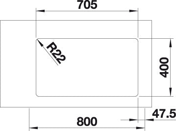 BLANCO ANDANO 340/340-U Spoelbak RVS 522983