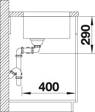 BLANCO ANDANO 340/340-U Spoelbak RVS 522983