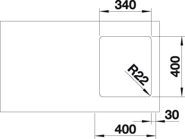 BLANCO ANDANO 340-U Spoelbak RVS 522955