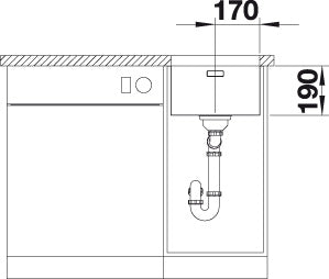 BLANCO ANDANO 340-U Spoelbak RVS 522955