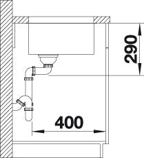 BLANCO ANDANO 340-U Spoelbak RVS 522955