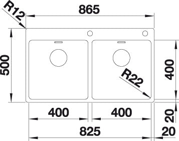 BLANCO ANDANO 400/400-IF/A Spoelbak RVS 525249