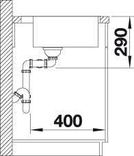 BLANCO ANDANO 400/400-IF/A Spoelbak RVS 525249