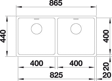 BLANCO ANDANO 400/400-IF Spoelbak RVS 522985