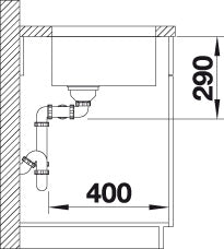 BLANCO ANDANO 400/400-U Spoelbak RVS 522987