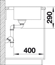 BLANCO ANDANO 400-IF/A Spoelbak RVS 525244