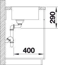 BLANCO ANDANO 400-IF Spoelbak RVS 522957