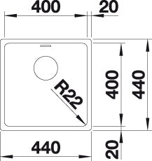 BLANCO ANDANO 400-U Spoelbak RVS 522959