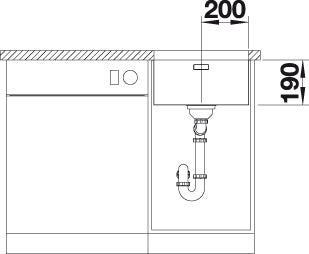 BLANCO ANDANO 400-U Spoelbak RVS 522959