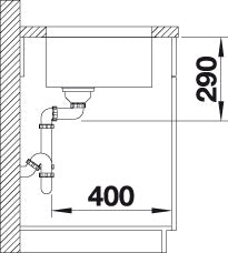 BLANCO ANDANO 400-U Spoelbak RVS 522959