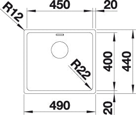 BLANCO ANDANO 450-IF Spoelbak RVS 522961