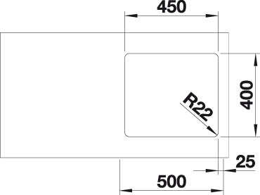 BLANCO ANDANO 450-U Spoelbak RVS 522963