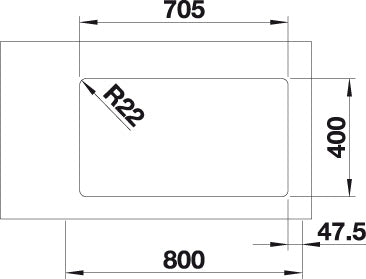 BLANCO ANDANO 500/180-U Spoelbak RVS 522989