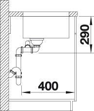 BLANCO ANDANO 500/180-U Spoelbak RVS 522989