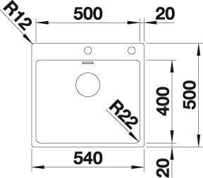 BLANCO ANDANO 500-IF/A Spoelbak RVS 525245