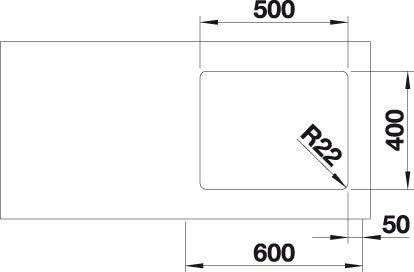 BLANCO ANDANO 500-U Spoelbak RVS 522967