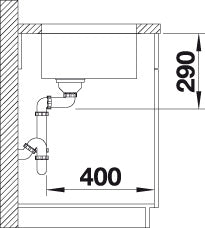 BLANCO ANDANO 500-U Spoelbak RVS 522967