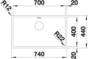 BLANCO ANDANO 700-IF Spoelbak RVS 522969