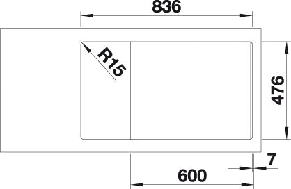 BLANCO ANDANO XL 6 S-IF Compact spoelbak RVS 523001