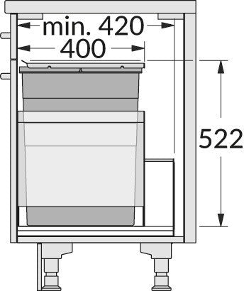 Hailo Triple - XL- Front - 55 liter Hailo Donker grijs Voor frontdeurkasten