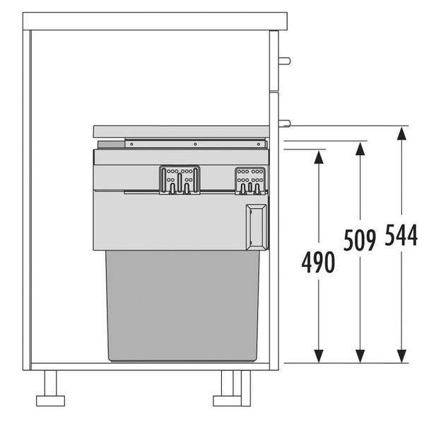 Hailo Cargo - Synchro - Front - 55 Liter Donker grijs Voor frontdeurkasten