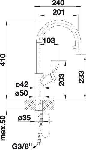 BLANCO CARENA-S Vario keukenkraan messing chroom/café 521378