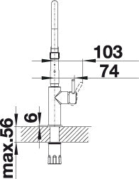 BLANCO CATRIS-S Flexo keukenkraan messing PVD steel 525792