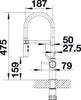 BLANCO CATRIS-S Flexo keukenkraan messing zwart mat 525793