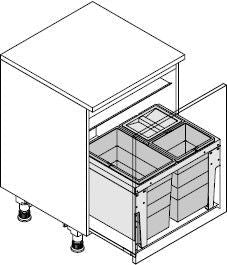Hailo Triple - XL- Front - 54 liter Hailo Donker grijs Voor frontdeurkasten