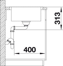 BLANCO CLASSIMO 45 S-IF spoelbak RVS 525330