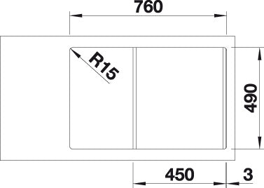 BLANCO CLASSIC NEO 45 S spoelbak Graniet wit 524008