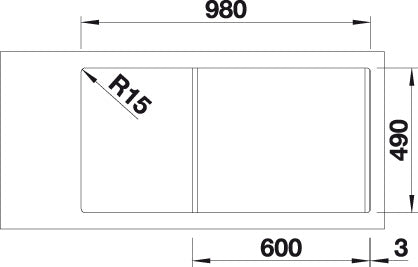 BLANCO CLASSIC Neo 6 S spoelbak Graniet zwart 525863