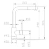 Caressi Basic Line Keukenkraan Chroom CABL003CH U ECO Uittrekbare Uitloop