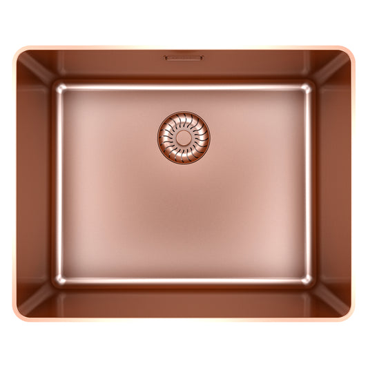 CARESSI Enkele Spoelbak CAPPSR50R20CO Koper Slim Line