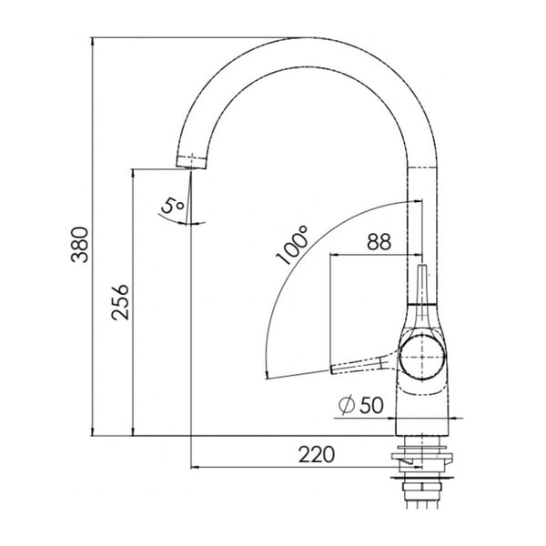 Alpha Cuci 28133 Keukenkraan Chroom