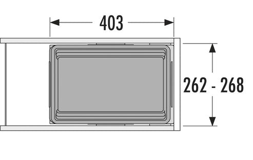 Hailo Cargo - Synchro - Front - 30 Liter Donker grijs Voor frontdeurkasten