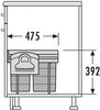 Hailo Tandem-RB-Voluittrek - 36 of 40 liter Hailo Grijs Voor draaideurkasten