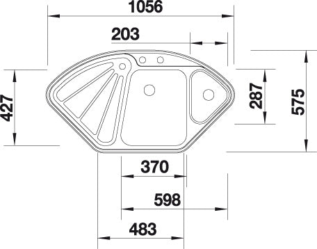 BLANCO DELTA-IF spoelbak RVS 523667