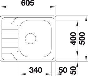 BLANCO DINAS 45 S Mini spoelbak RVS 525122