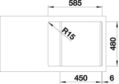 BLANCO DINAS 45 S Mini spoelbak RVS 525122