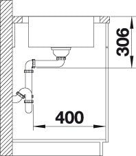 BLANCO DINAS 45 S Mini spoelbak RVS 525122