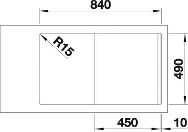 BLANCO DIVON II 45 S-IF spoelbak RVS 521657