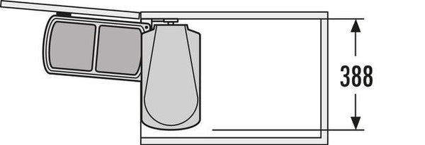 Hailo Rvs/Wit Duo-Automatic - 16 liter Hailo Afvalsysteem voor draaideurkasten