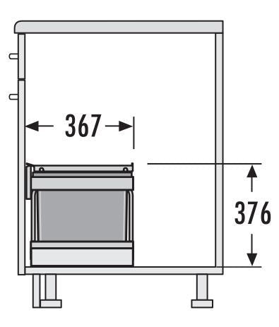 Hailo Tandem-S-Plus-Automatic - 30 liter Hailo Grijs/Zilver Voor draaideurkasten