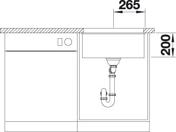 BLANCO ETAGON 500-U Spoelbak Graniet antraciet 522227
