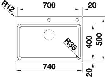 BLANCO ETAGON 700-IF/A Spoelbak RVS 524274