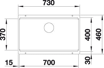 BLANCO ETAGON 700-U Spoelbak Graniet rock grey 525168