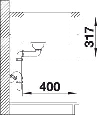 BLANCO ETAGON 700-U Spoelbak Graniet zwart 525891