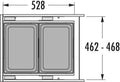 Hailo Euro Cargo Front afvalemmer inbouw 76 liter 361975
