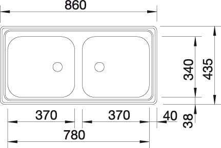 BLANCO TOP EZ 8 x 4 Spoelbak RVS 500372